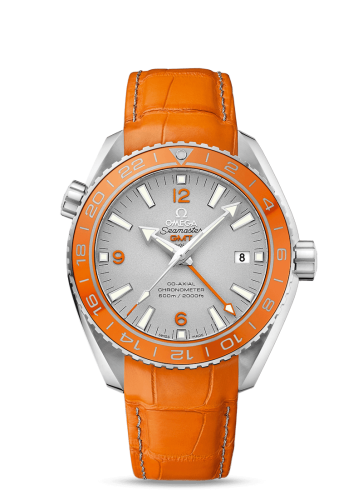 Omega Seamaster Planet Ocean 600M Co-Axial 43.5 GMT Platinum / Orange / Alligator